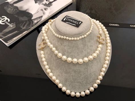 chanel crystal necklace replica|chanel knockoff pearl necklace.